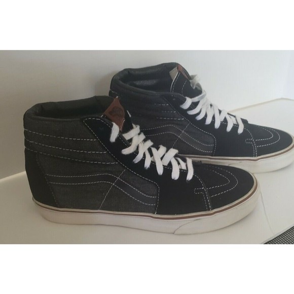 Vans Off The Wall Black Mixed Media Suede High Top Skate Shoes Mens Sz 8.5 main image 4